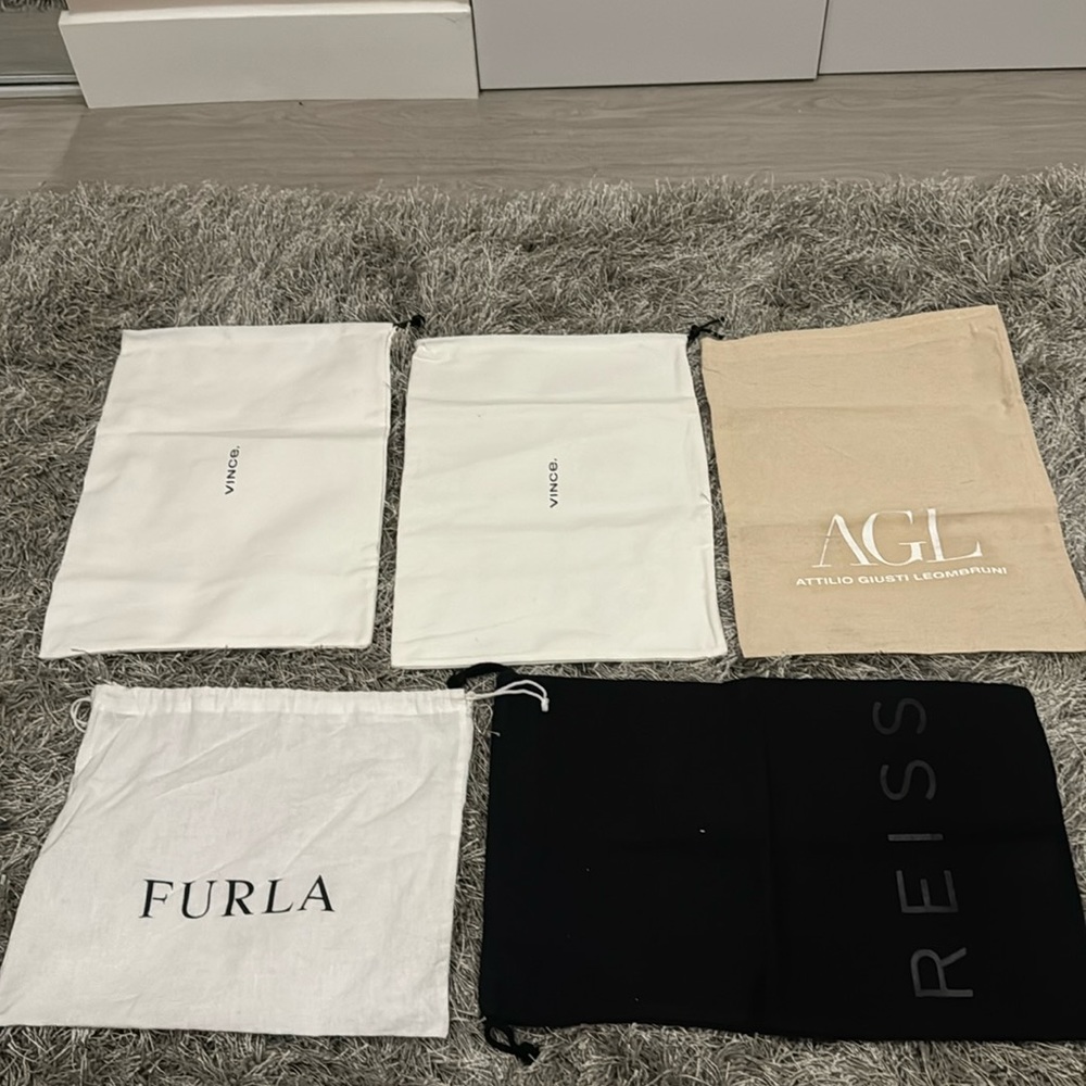Bundle of empty shoes dust bags